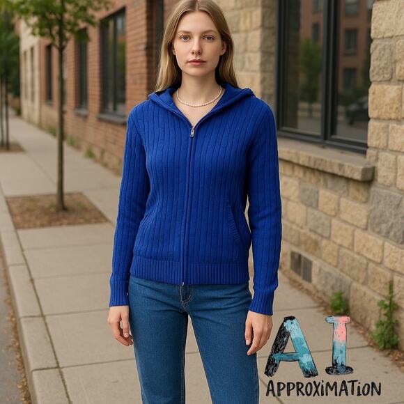 IZOD Women’s Zip Up Blue Light Jacket Hooded Sz XL - Picture 2 of 10